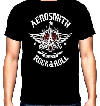Aerosmith, Rock and roll, men's  t-shirt, 100% cotton, S to 5XL